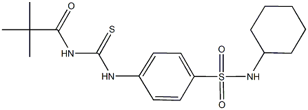 N-cyclohexyl-4-({[(2,2-dimethylpropanoyl)amino]carbothioyl}amino)benzenesulfonamide Structure