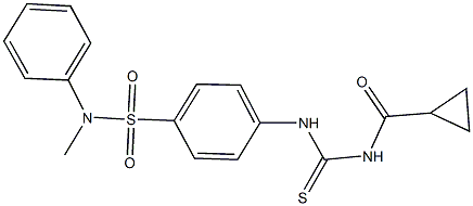 4-({[(cyclopropylcarbonyl)amino]carbothioyl}amino)-N-methyl-N-phenylbenzenesulfonamide,,结构式