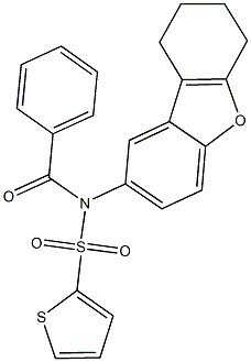 N-benzoyl-N-(6,7,8,9-tetrahydrodibenzo[b,d]furan-2-yl)-2-thiophenesulfonamide 结构式