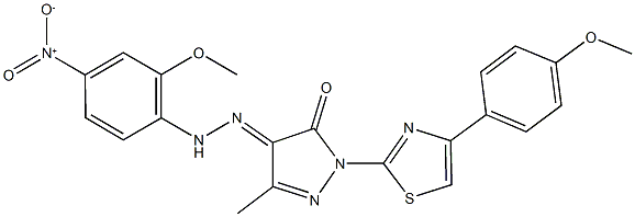 1-[4-(4-methoxyphenyl)-1,3-thiazol-2-yl]-3-methyl-1H-pyrazole-4,5-dione 4-({4-nitro-2-methoxyphenyl}hydrazone)