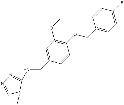 N-{4-[(4-fluorobenzyl)oxy]-3-methoxybenzyl}-N-(1-methyl-1H-tetraazol-5-yl)amine 结构式