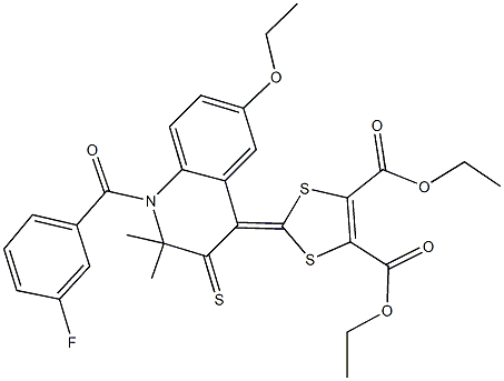 diethyl 2-(6-ethoxy-1-(3-fluorobenzoyl)-2,2-dimethyl-3-thioxo-2,3-dihydro-4(1H)-quinolinylidene)-1,3-dithiole-4,5-dicarboxylate