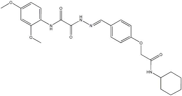 2-(2-{4-[2-(cyclohexylamino)-2-oxoethoxy]benzylidene}hydrazino)-N-(2,4-dimethoxyphenyl)-2-oxoacetamide Struktur