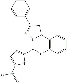 5-{5-nitro-2-thienyl}-2-phenyl-1,10b-dihydropyrazolo[1,5-c][1,3]benzoxazine,,结构式