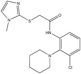 N-[3-chloro-2-(1-piperidinyl)phenyl]-2-[(1-methyl-1H-imidazol-2-yl)sulfanyl]acetamide Structure
