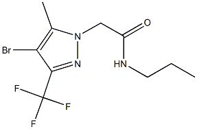 2-[4-bromo-5-methyl-3-(trifluoromethyl)-1H-pyrazol-1-yl]-N-propylacetamide Struktur