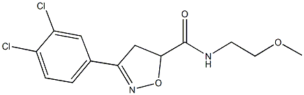 3-(3,4-dichlorophenyl)-N-(2-methoxyethyl)-4,5-dihydro-5-isoxazolecarboxamide 化学構造式