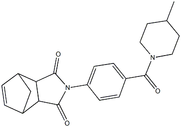 4-{4-[(4-methylpiperidin-1-yl)carbonyl]phenyl}-4-azatricyclo[5.2.1.0~2,6~]dec-8-ene-3,5-dione Struktur