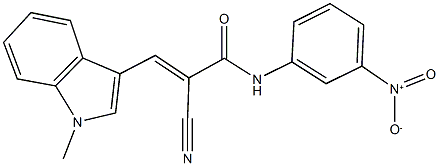 2-cyano-N-{3-nitrophenyl}-3-(1-methyl-1H-indol-3-yl)acrylamide,,结构式