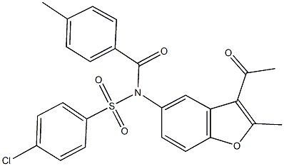 N-(3-acetyl-2-methyl-1-benzofuran-5-yl)-4-chloro-N-(4-methylbenzoyl)benzenesulfonamide