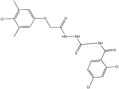 2,4-dichloro-N-({2-[(4-chloro-3,5-dimethylphenoxy)acetyl]hydrazino}carbothioyl)benzamide Structure