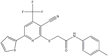 2-{[3-cyano-6-thien-2-yl-4-(trifluoromethyl)pyridin-2-yl]sulfanyl}-N-(4-methylphenyl)acetamide