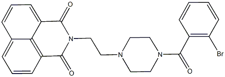 2-{2-[4-(2-bromobenzoyl)-1-piperazinyl]ethyl}-1H-benzo[de]isoquinoline-1,3(2H)-dione 化学構造式