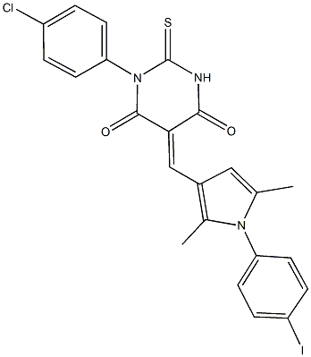 1-(4-chlorophenyl)-5-{[1-(4-iodophenyl)-2,5-dimethyl-1H-pyrrol-3-yl]methylene}-2-thioxodihydro-4,6(1H,5H)-pyrimidinedione|