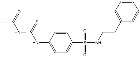 4-{[(acetylamino)carbothioyl]amino}-N-(2-phenylethyl)benzenesulfonamide Struktur