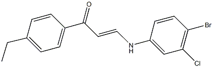 3-(4-bromo-3-chloroanilino)-1-(4-ethylphenyl)-2-propen-1-one Structure