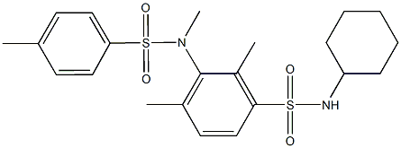 N-cyclohexyl-2,4-dimethyl-3-{methyl[(4-methylphenyl)sulfonyl]amino}benzenesulfonamide Structure