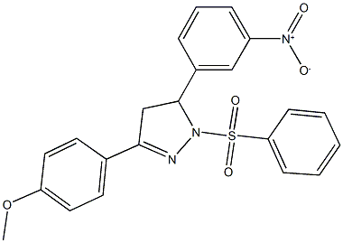 5-{3-nitrophenyl}-3-(4-methoxyphenyl)-1-(phenylsulfonyl)-4,5-dihydro-1H-pyrazole 结构式