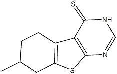 7-methyl-5,6,7,8-tetrahydro[1]benzothieno[2,3-d]pyrimidine-4(3H)-thione Struktur