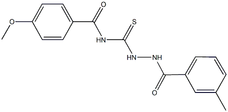 4-methoxy-N-{[2-(3-methylbenzoyl)hydrazino]carbothioyl}benzamide Structure