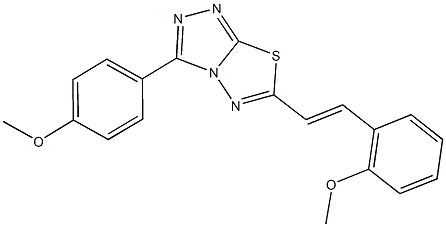 3-(4-methoxyphenyl)-6-[2-(2-methoxyphenyl)vinyl][1,2,4]triazolo[3,4-b][1,3,4]thiadiazole Struktur