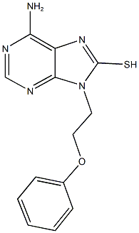 6-amino-9-(2-phenoxyethyl)-9H-purin-8-yl hydrosulfide 化学構造式