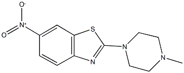 6-nitro-2-(4-methyl-1-piperazinyl)-1,3-benzothiazole,,结构式