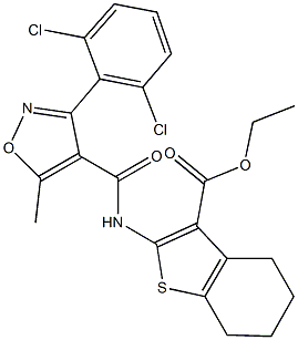  ethyl 2-({[3-(2,6-dichlorophenyl)-5-methyl-4-isoxazolyl]carbonyl}amino)-4,5,6,7-tetrahydro-1-benzothiophene-3-carboxylate