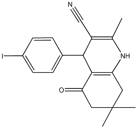 4-(4-iodophenyl)-2,7,7-trimethyl-5-oxo-1,4,5,6,7,8-hexahydro-3-quinolinecarbonitrile Structure