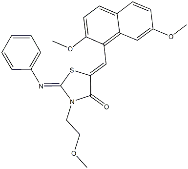 5-[(2,7-dimethoxy-1-naphthyl)methylene]-3-(2-methoxyethyl)-2-(phenylimino)-1,3-thiazolidin-4-one