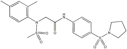 2-[2,4-dimethyl(methylsulfonyl)anilino]-N-[4-(1-pyrrolidinylsulfonyl)phenyl]acetamide Struktur
