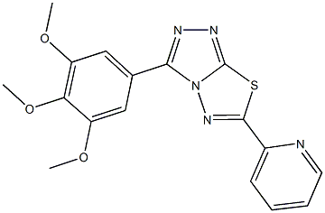 6-(2-pyridinyl)-3-(3,4,5-trimethoxyphenyl)[1,2,4]triazolo[3,4-b][1,3,4]thiadiazole 化学構造式