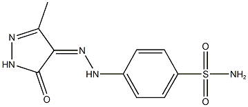 4-[2-(3-methyl-5-oxo-1,5-dihydro-4H-pyrazol-4-ylidene)hydrazino]benzenesulfonamide 化学構造式
