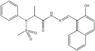 N-(2-{2-[(2-hydroxy-1-naphthyl)methylene]hydrazino}-1-methyl-2-oxoethyl)-N-phenylmethanesulfonamide Structure