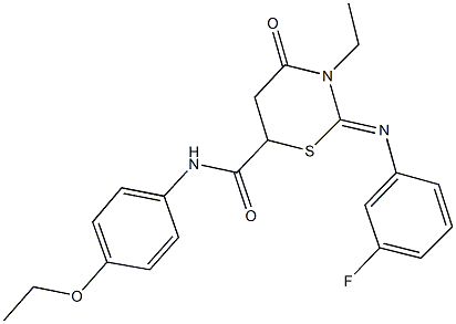 N-(4-ethoxyphenyl)-3-ethyl-2-[(3-fluorophenyl)imino]-4-oxo-1,3-thiazinane-6-carboxamide