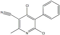 4,6-dichloro-2-methyl-5-phenylnicotinonitrile Struktur