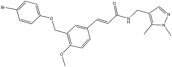 3-{3-[(4-bromophenoxy)methyl]-4-methoxyphenyl}-N-[(1,5-dimethyl-1H-pyrazol-4-yl)methyl]acrylamide Struktur