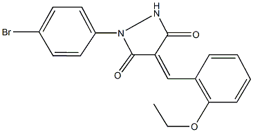 1-(4-bromophenyl)-4-(2-ethoxybenzylidene)-3,5-pyrazolidinedione,,结构式