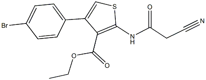 ethyl 4-(4-bromophenyl)-2-[(cyanoacetyl)amino]-3-thiophenecarboxylate Structure