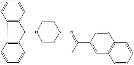 4-(9H-fluoren-9-yl)-N-[1-(2-naphthyl)ethylidene]-1-piperazinamine 结构式