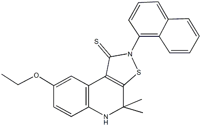 8-ethoxy-4,4-dimethyl-2-(1-naphthyl)-4,5-dihydroisothiazolo[5,4-c]quinoline-1(2H)-thione 化学構造式