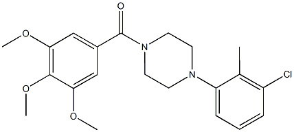 1-(3-chloro-2-methylphenyl)-4-(3,4,5-trimethoxybenzoyl)piperazine