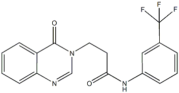 3-(4-oxo-3(4H)-quinazolinyl)-N-[3-(trifluoromethyl)phenyl]propanamide 化学構造式