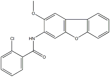 2-chloro-N-(2-methoxydibenzo[b,d]furan-3-yl)benzamide 结构式