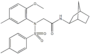 N-bicyclo[2.2.1]hept-2-yl-2-{2-methoxy-5-methyl[(4-methylphenyl)sulfonyl]anilino}acetamide Structure