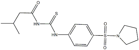 N-(3-methylbutanoyl)-N'-[4-(1-pyrrolidinylsulfonyl)phenyl]thiourea,,结构式