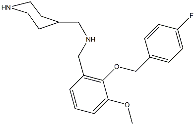 N-{2-[(4-fluorobenzyl)oxy]-3-methoxybenzyl}-N-(4-piperidinylmethyl)amine 化学構造式