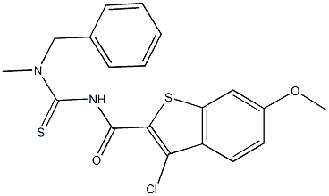 N-benzyl-N'-[(3-chloro-6-methoxy-1-benzothien-2-yl)carbonyl]-N-methylthiourea Struktur
