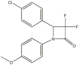 4-(4-chlorophenyl)-3,3-difluoro-1-(4-methoxyphenyl)-2-azetidinone,,结构式