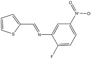 2-fluoro-5-nitro-N-(2-thienylmethylene)aniline Structure